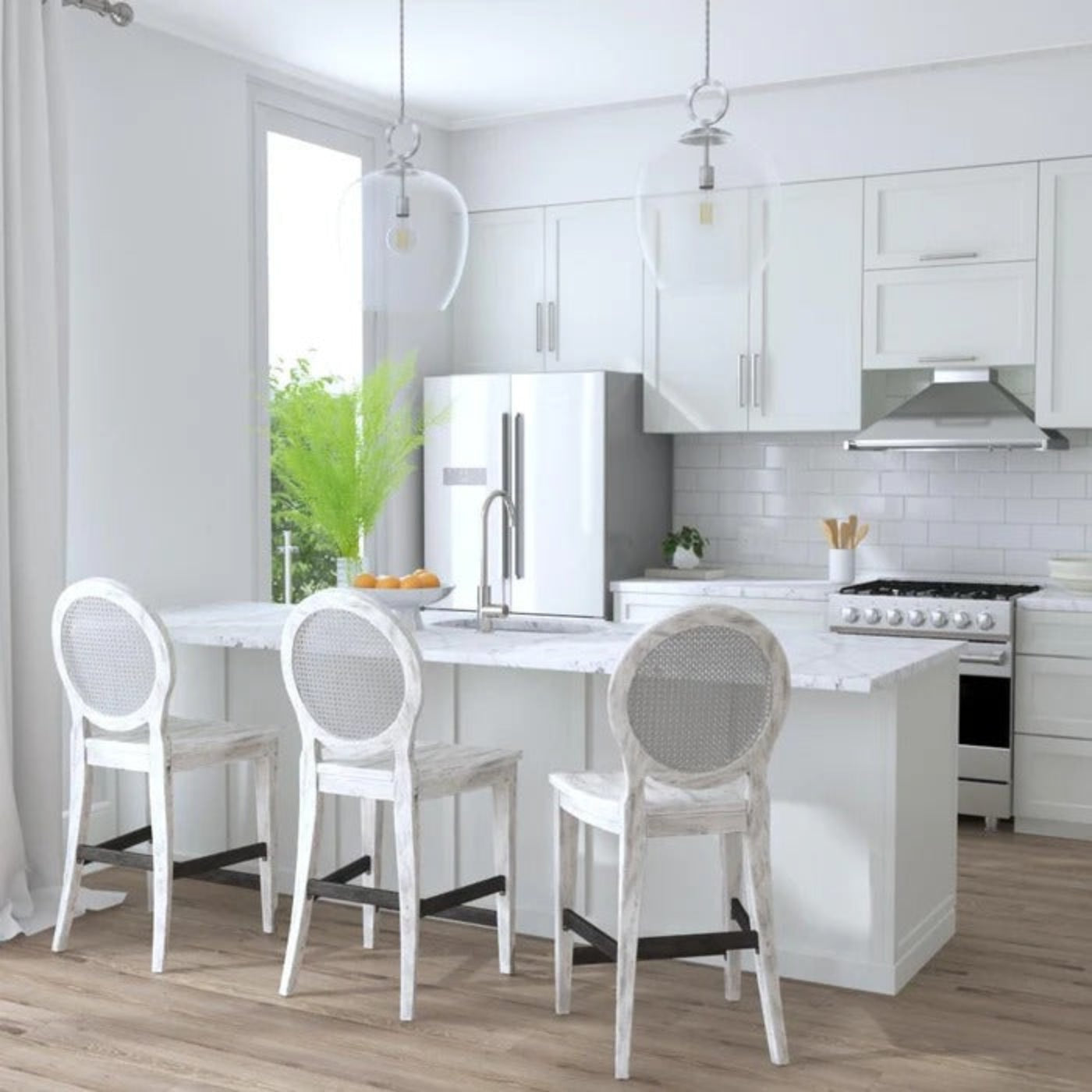 Uttermost Clarion Aged White Counter Stool 25438 - 25438