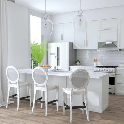 Uttermost Clarion Aged White Counter Stool 25438 - 25438