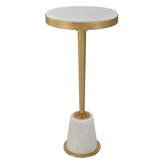 Uttermost Edifice White Marble Drink Table 25177 - 25177