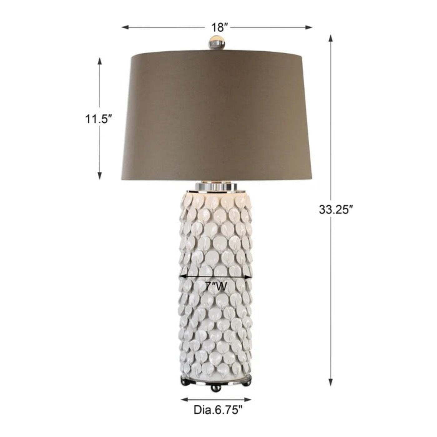 Uttermost Calla Lillies Gloss White Lamp 27270 - 27270