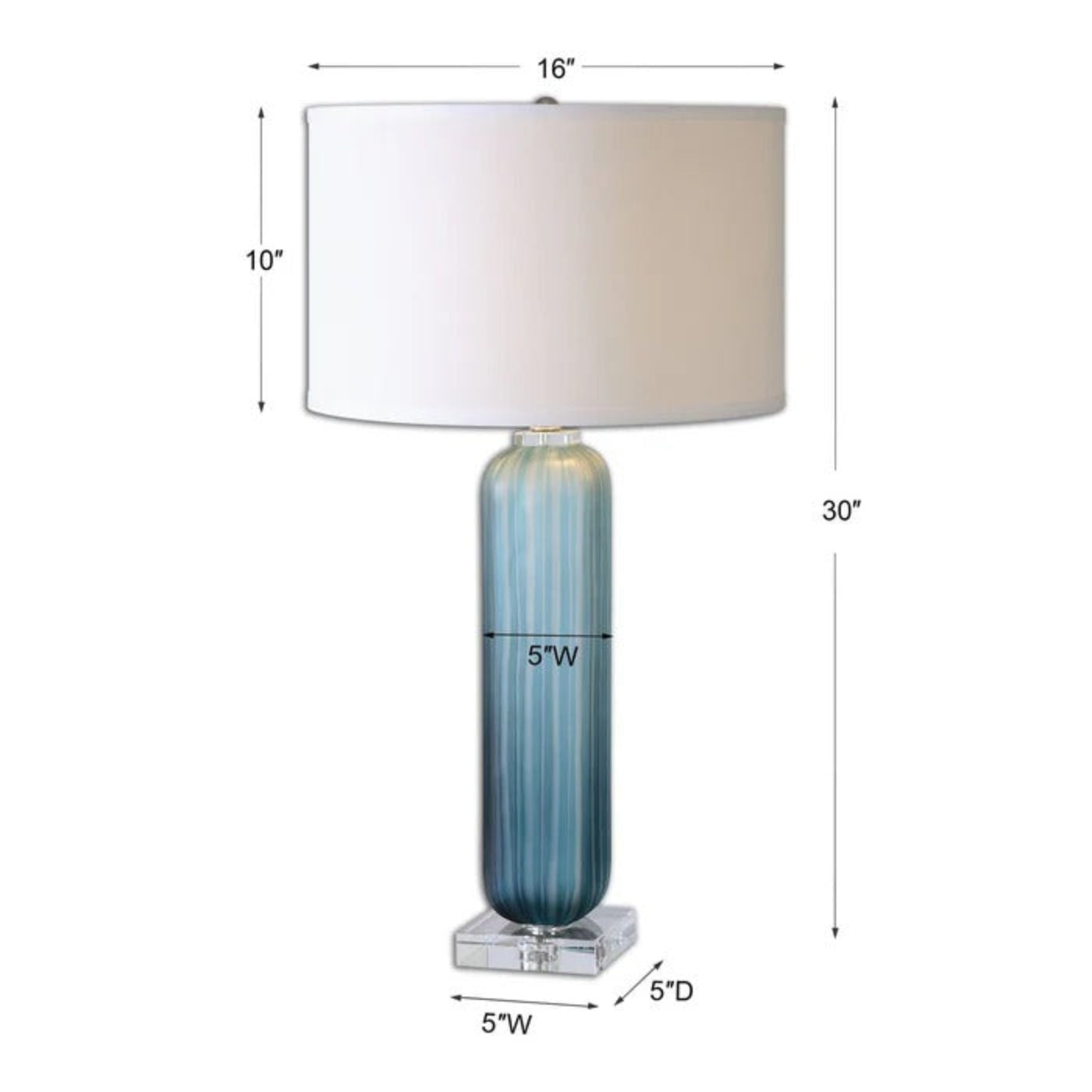 Uttermost Caudina Frosted Blue Glass Lamp 26193-1 - 26193-1