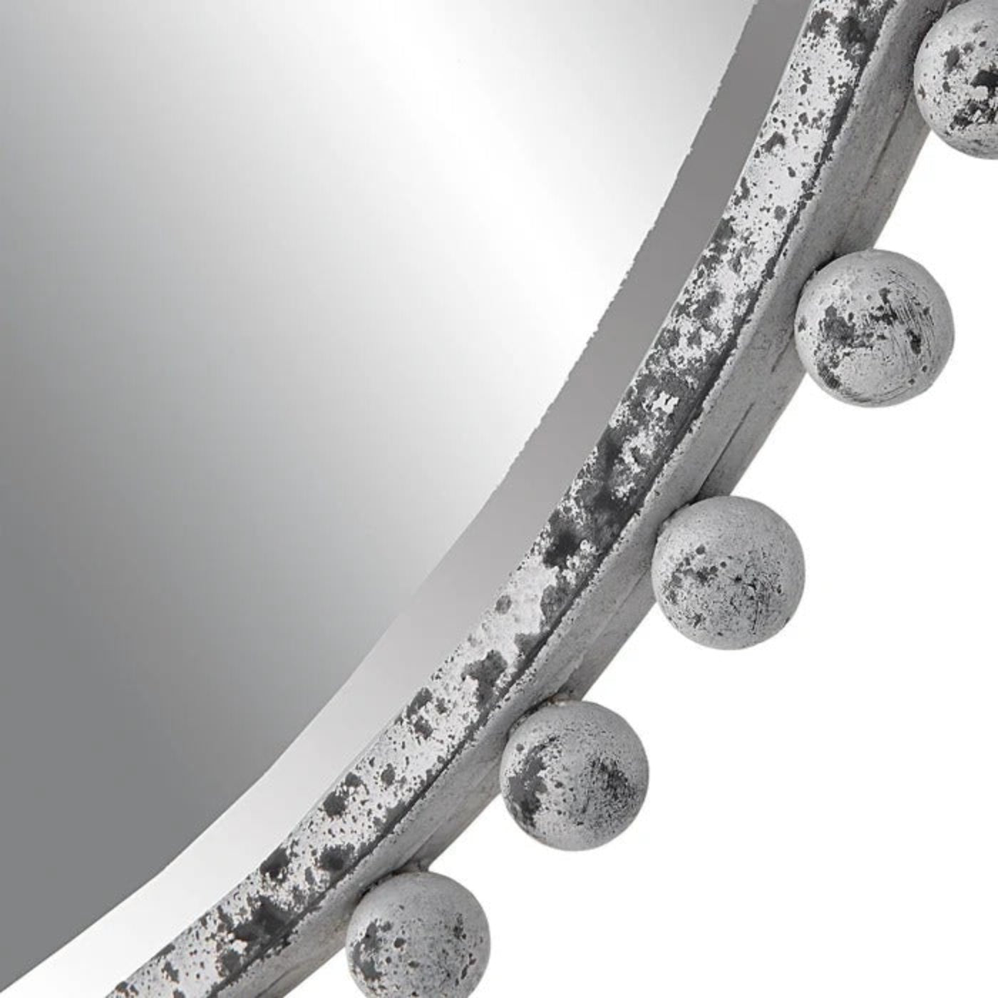 Uttermost Taza Aged White Round Mirror 09770 - 09770