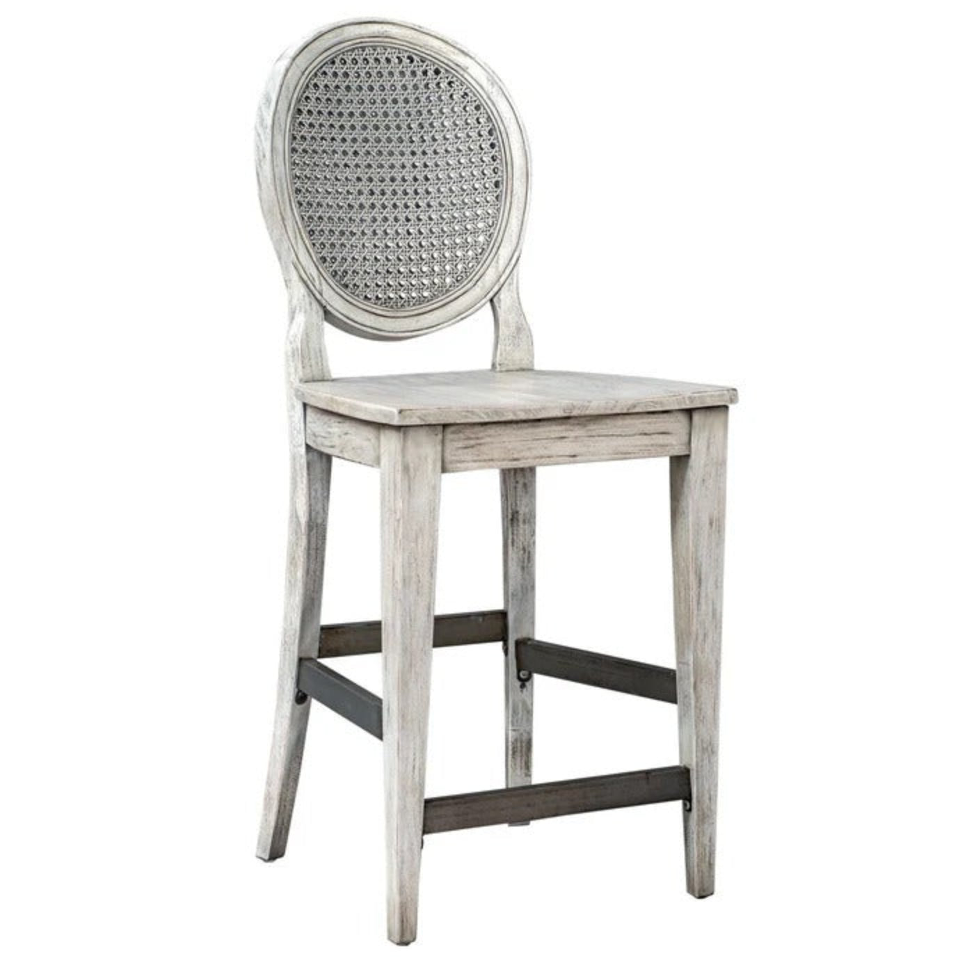 Uttermost Clarion Aged White Counter Stool 25438 - 25438