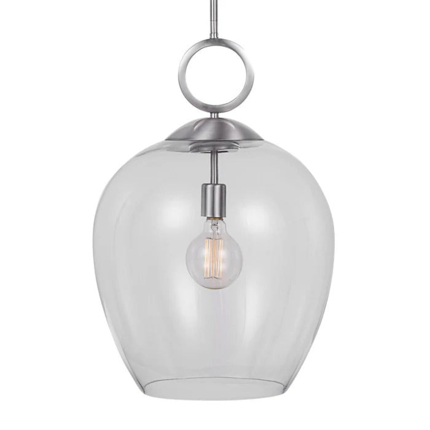 Uttermost Calix Nickel 1 Light Glass Pendant 22169 - 22169