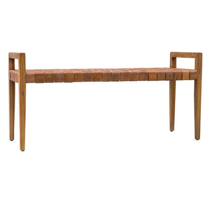 Uttermost Plait Woven Leather Bench 25474 - 25474