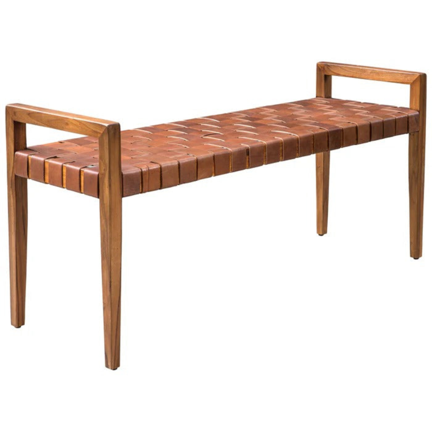 Uttermost Plait Woven Leather Bench 25474 - 25474