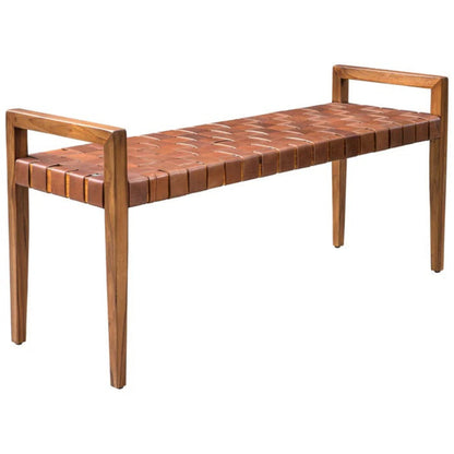 Uttermost Plait Woven Leather Bench 25474 - 25474