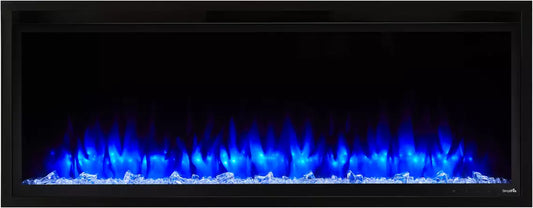 SimpliFire 72" Allusion Platinum Recessed Linear Electric Fireplace - SF-ALLP72-BK