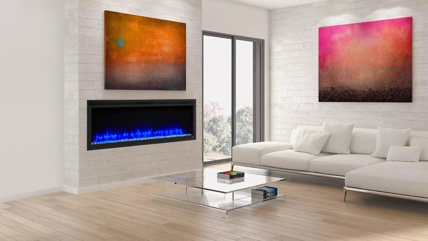 SimpliFire 50" Allusion Platinum Recessed Linear Electric Fireplace - SF-ALLP50-BK
