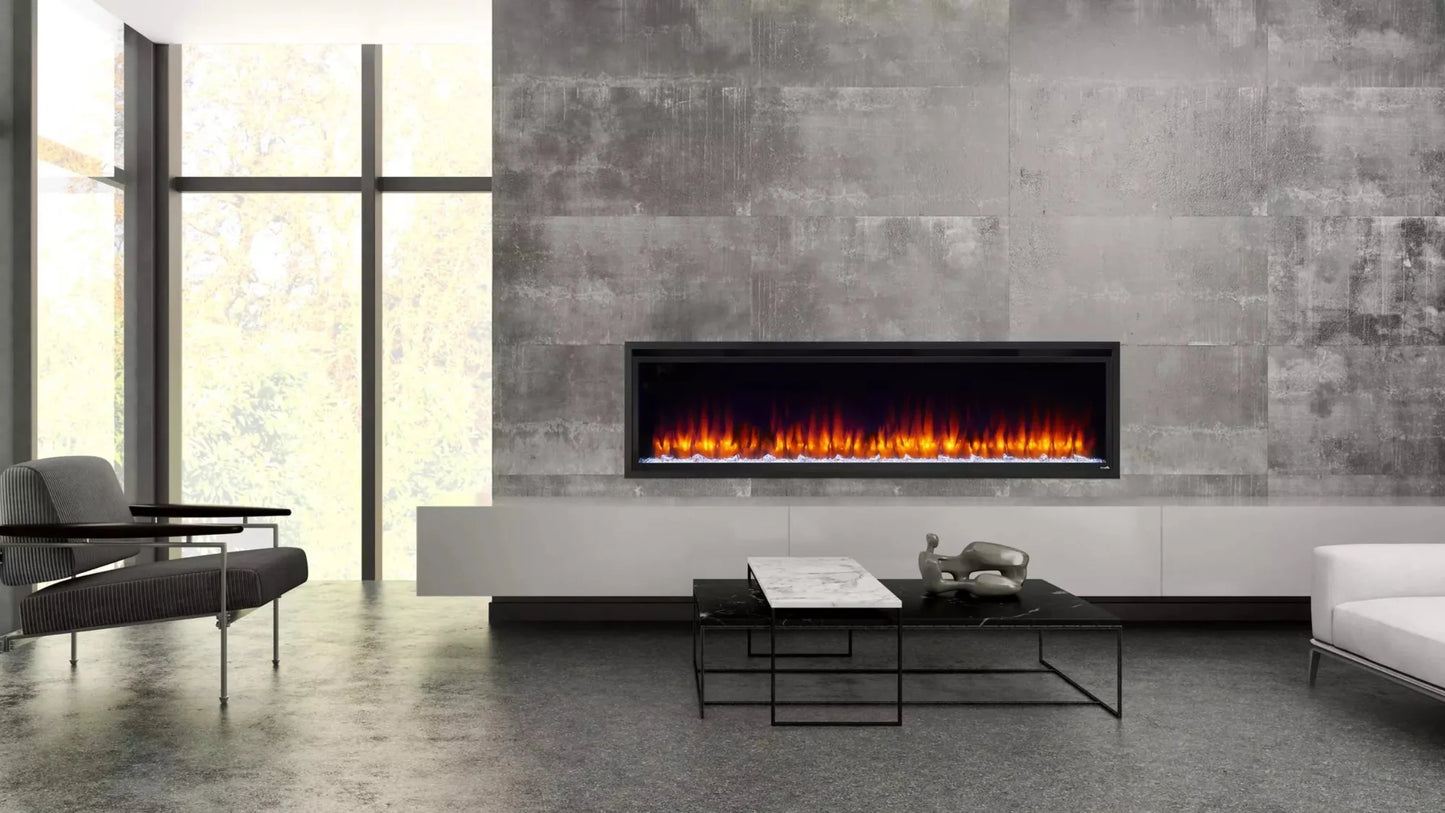 SimpliFire 50" Allusion Platinum Recessed Linear Electric Fireplace - SF-ALLP50-BK