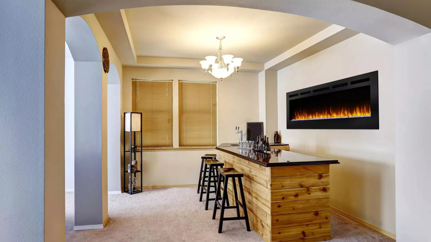 SimpliFire 60" Allusion Recessed Linear Electric Fireplace - SF-ALL60-BK