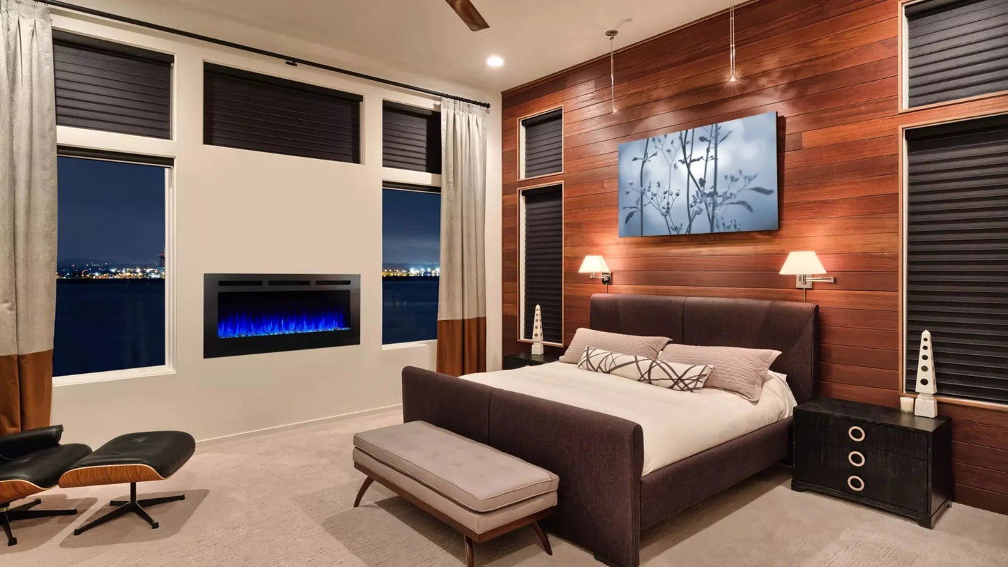 SimpliFire 48" Allusion Recessed Linear Electric Fireplace - SF-ALL48-BK