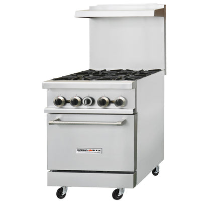 Inferno Blaze IB-GR-24 24” wide, 4 Burner Range, 1 Oven - IB-GR-24