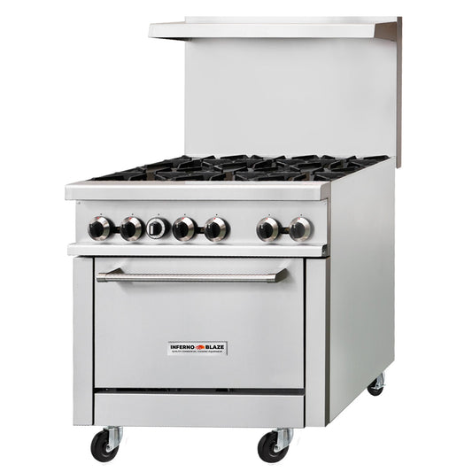 Inferno Blaze IB-GR-36 36” wide, 6 Burner Range, 1 Oven - IB-GR-36