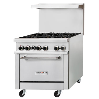 Inferno Blaze IB-GR-36 36” wide, 6 Burner Range, 1 Oven - IB-GR-36