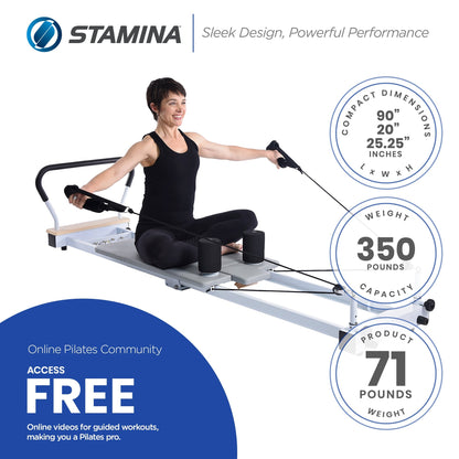 Stamina AeroPilates Precision Series Reformer Resistance Pilates Workout Board - 249426