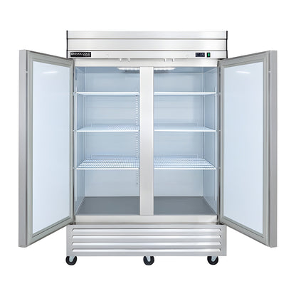 Maxx Cold V-Series 2 Door Reach-In Refrigerator, Bottom Mount, in Stainless Steel - MVR-49FDHC