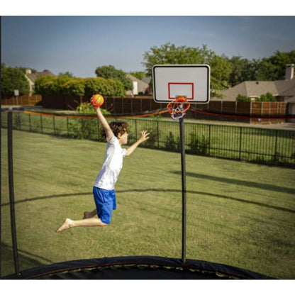 Jumpking 15' TRAMPOLINE 7 LEGS / 7 POLES WITH UNIVERSAL BASKETBALL HOOP - JK157P3UBHC2