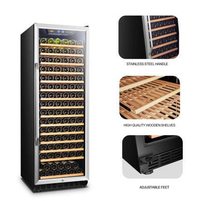 Lanbo 171 Bottles Single Zone Stainless Steel Wine Coolers - LW177S