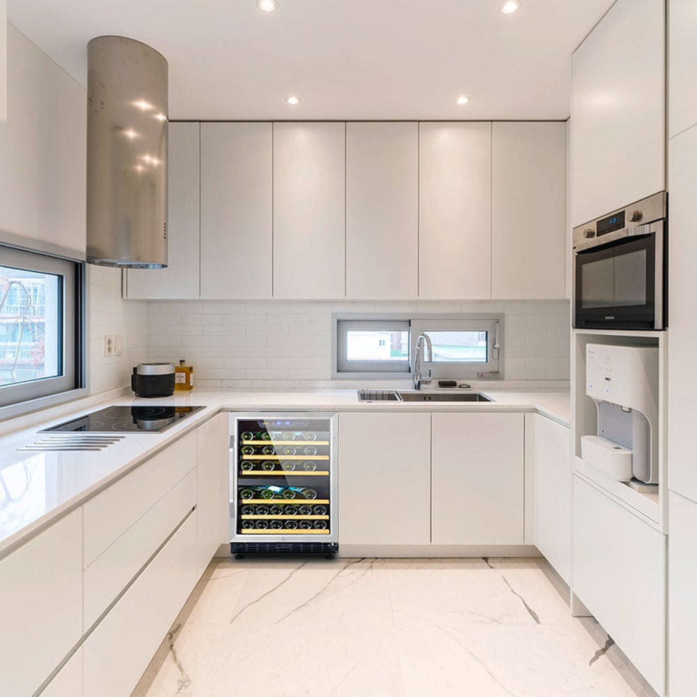 Lanbo 46 Bottles Dual Zone Stainless Steel Wine Coolers - LW46D