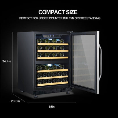 Lanbo 46 Bottles Dual Zone Stainless Steel Wine Coolers - LW46D
