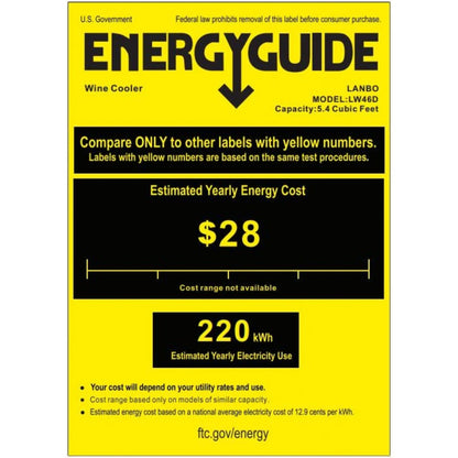 Lanbo 46 Bottles Dual Zone Stainless Steel Wine Coolers - LW46D