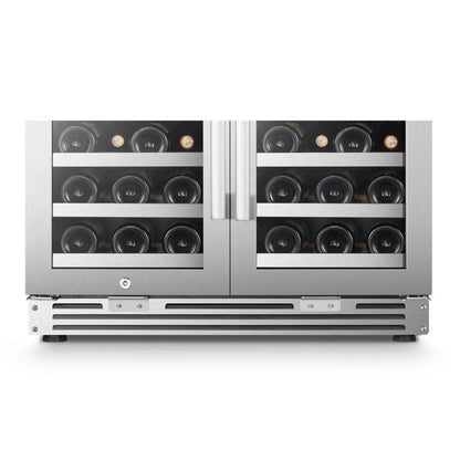 Lanbo 62 Bottles Dual Door Stainless Steel Wine Coolers - LP66D