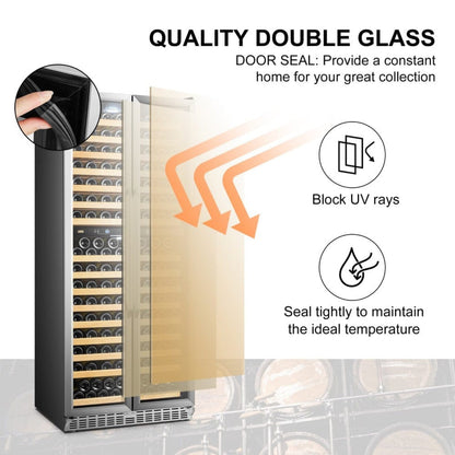 Lanbo Luxury 287 Bottles Dual Door Stainless Steel Wine Coolers LW328DD - LW328DD