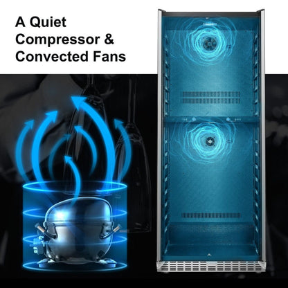 Lanbo Luxury 289 Bottles Dual Door Stainless Steel Wine Coolers - LW328SD