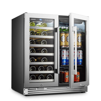 Lanbo Pro 30"  Dual Zone Stainless Steel Wine and Beverage Coolers - LP66B
