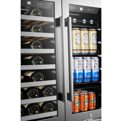 Lanbo Pro 30"  Dual Zone Stainless Steel Wine and Beverage Coolers - LP66B