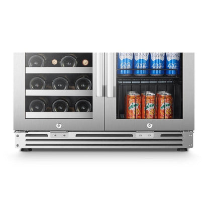 Lanbo Pro 30"  Dual Zone Stainless Steel Wine and Beverage Coolers - LP66B