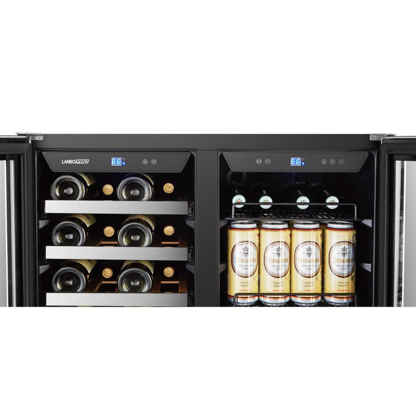 Lanbo Pro 30"  Dual Zone Stainless Steel Wine and Beverage Coolers - LP66B