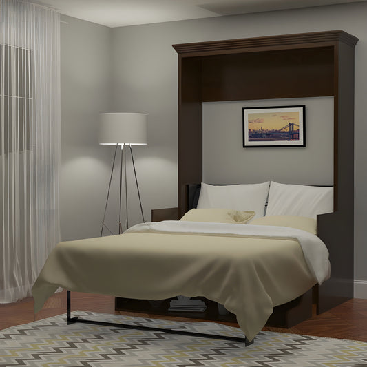 Murphy Bed With Desk, Full Size, Coventry Walnut by Leto Muro