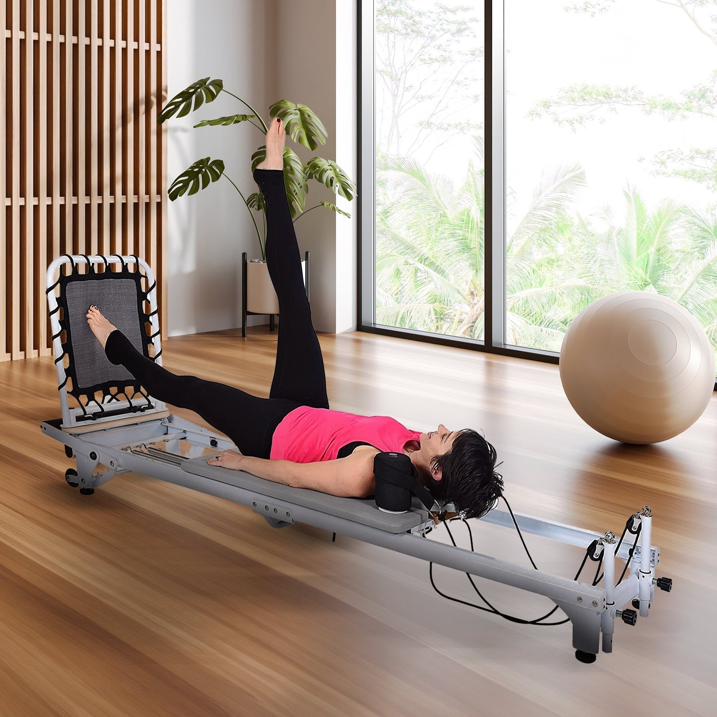 Stamina Products AeroPilates Precision Series Reformer Machine for Home Exercise Workouts, White -226529