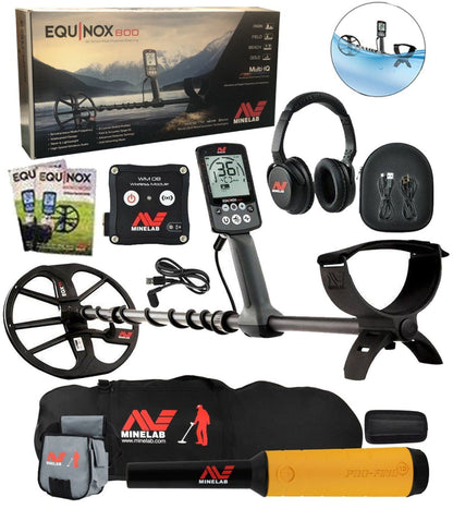 Minelab Equinox 800 Metal Detector Bundle with Scrap Iron Approved Gear - 3720-0002-mfg-pp15-pch-bg