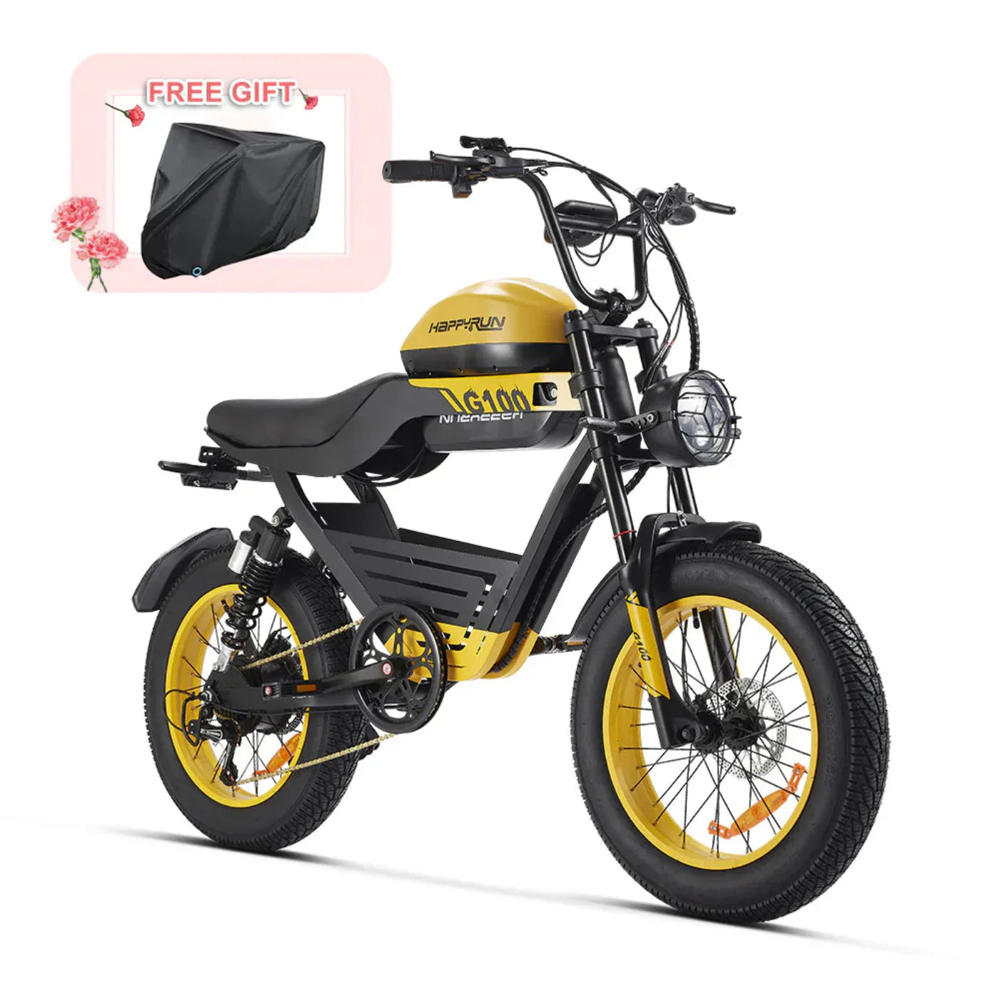 HappyRun G100 48V/38Ah 2000W Dual Battery Electric Bike