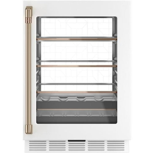 Cafe 2-Piece Package CCP06BP4PW2 24 Inch Built-In Smart Beverage Center and UCC15NPRII 15 Inch Under Counter Panel Ready Ice Maker