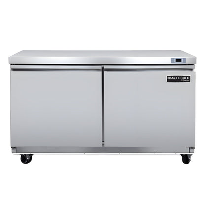 Maxx Cold V-Series 2 Door Undercounter Refrigerator, in Stainless Steel - MVR48UHC