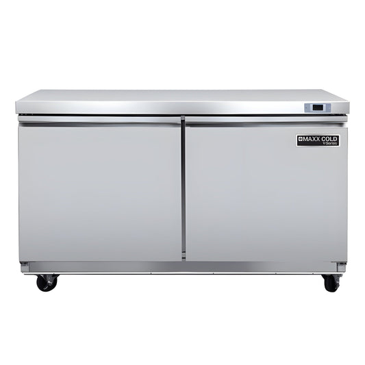 Maxx Cold V-Series 2 Door Undercounter Refrigerator, in Stainless Steel - MVR48UHC
