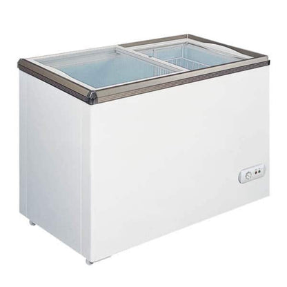 Omcan Sliding Glass Top Chest Freezer - 5.3 Cu Ft - Omcan-45291