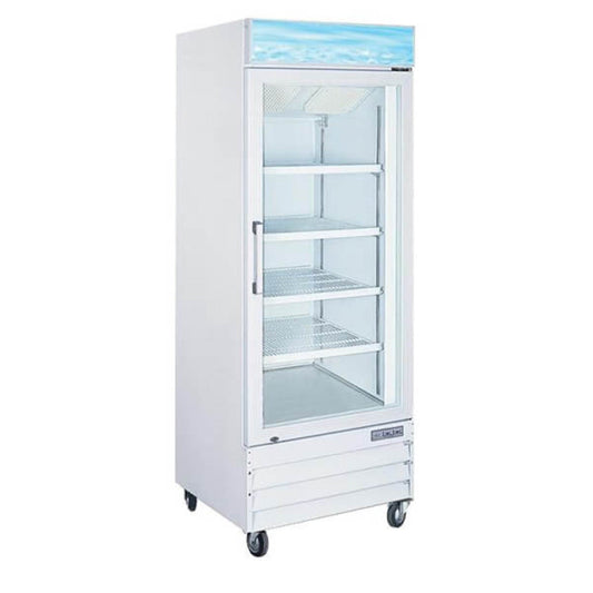 Omcan 28" White Swing Glass Door Merchandiser Refrigerator - 23 Cu Ft - Omcan-50036