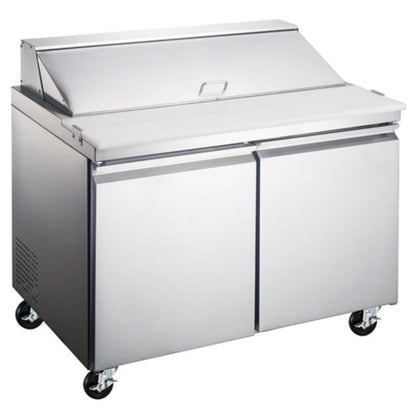 Omcan 60" 2 Door Refrigerated Sandwich Prep Table - 15.5 Cu Ft - Omcan-50047