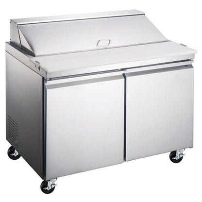 Omcan 47" 2 Door Mega Top Refrigerated Sandwich Prep Table - 9.5 Cu Ft - Omcan-50050