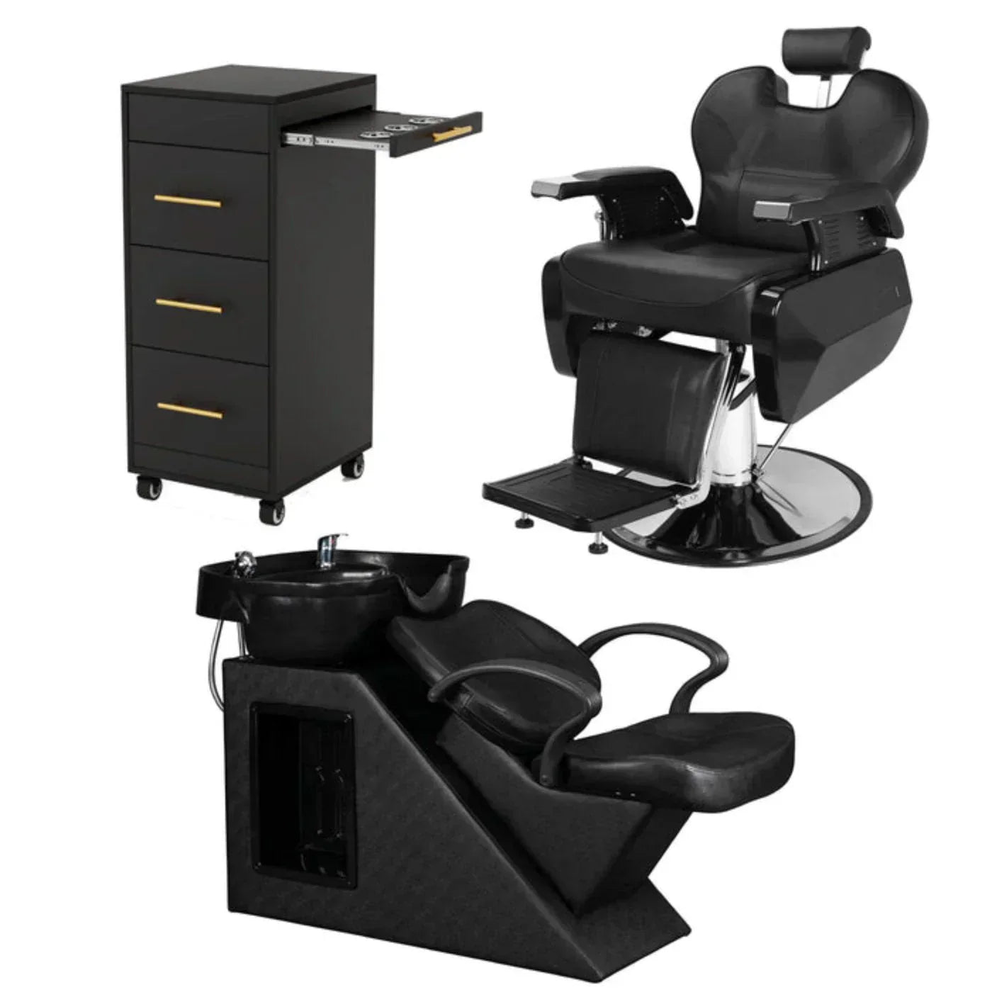 OmySalon 1 Operator Basic Mobile Barber Package Black -  BP4-1B