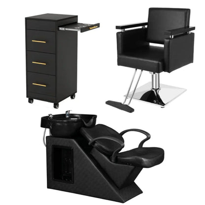 OmySalon 1 Operator Modern Mobile Salon Package Black -  SP4-1B