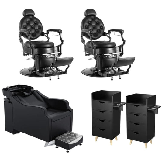 OmySalon 2 Operator Vintage Barber Package Black -  BP1-2B