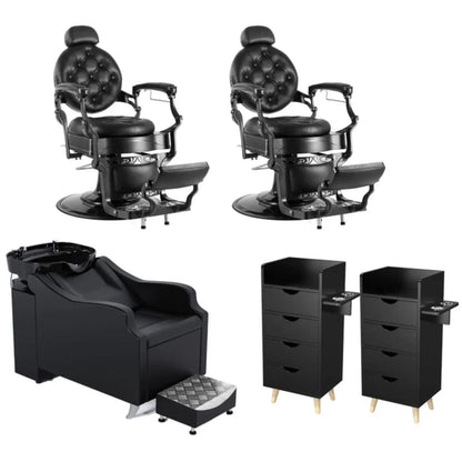 OmySalon 2 Operator Vintage Barber Package Black -  BP1-2B