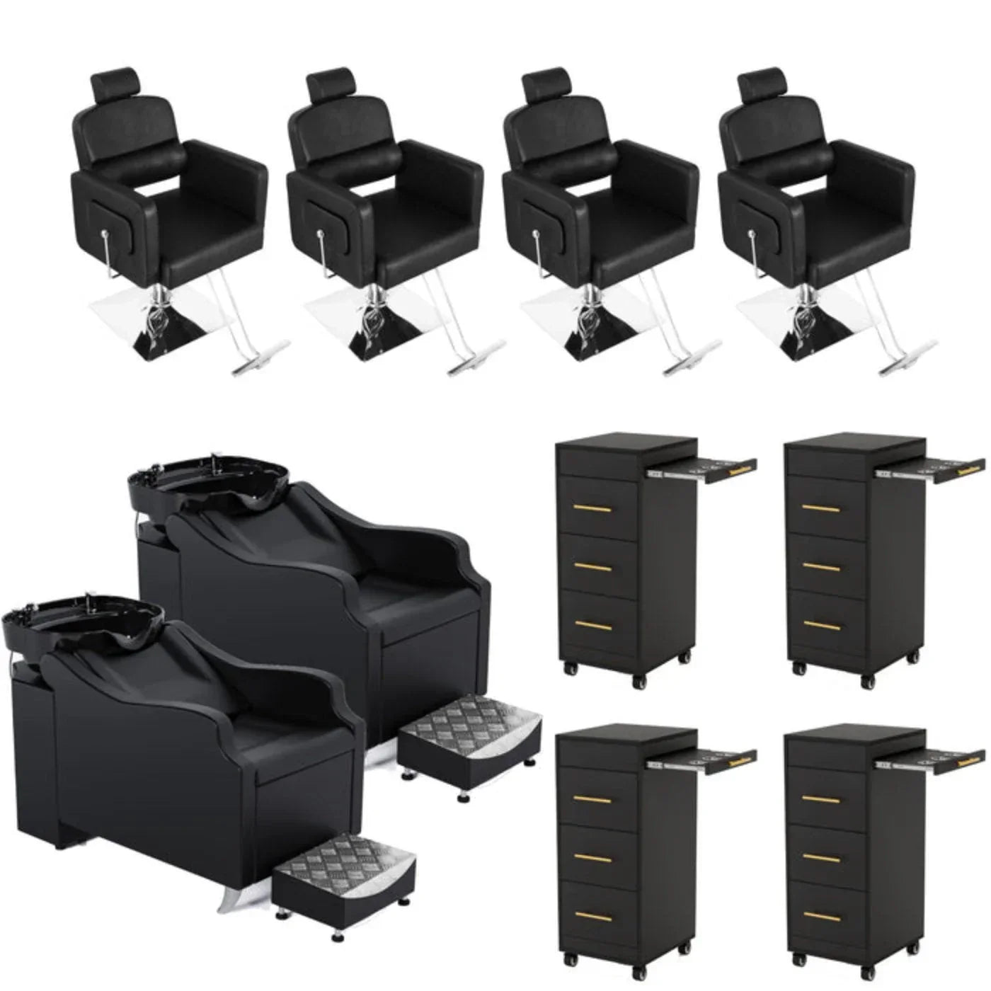 OmySalon 4 Operator Classic Mobile Salon Package Black -  SP3-4B