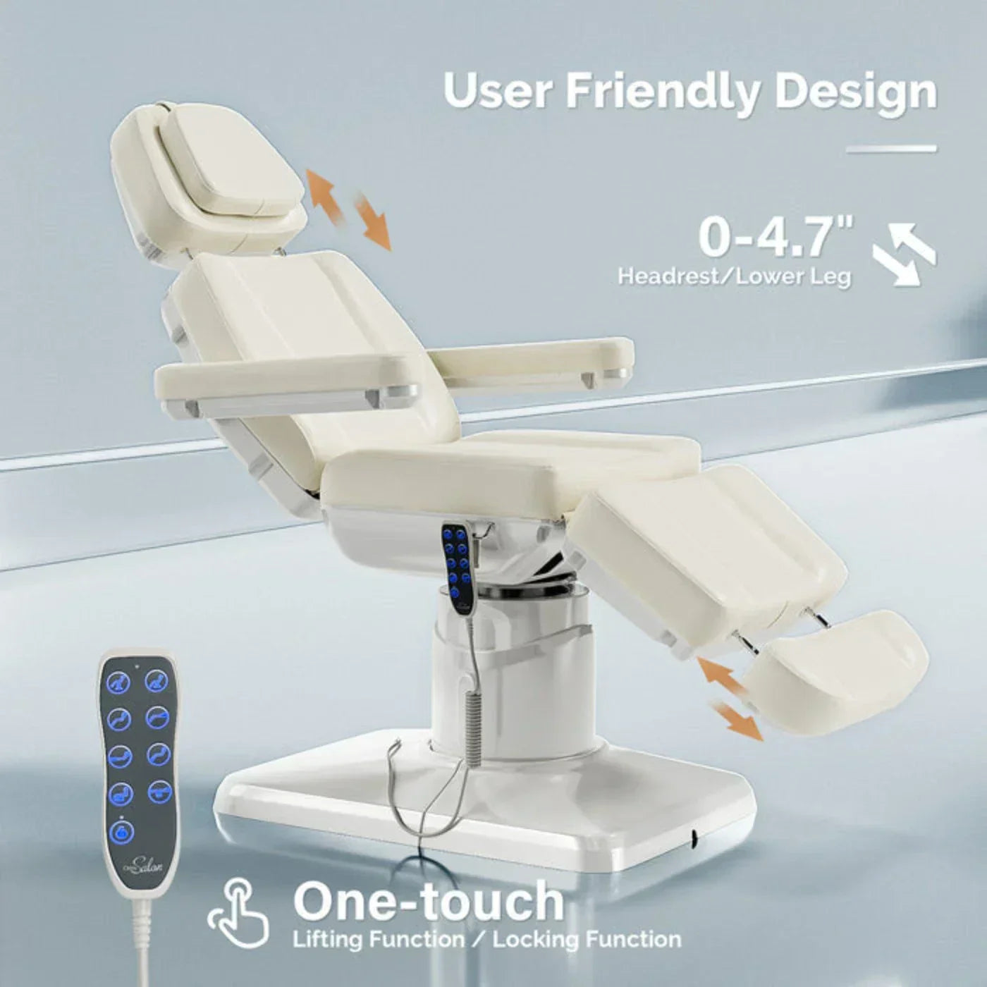 OmySalon 73in Multi-function 120° Rotation Electric Remote One-touch Operate 3 Motors Facial Massage Bed - A1701G59000640